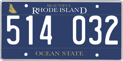 RI license plate 514032