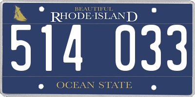 RI license plate 514033