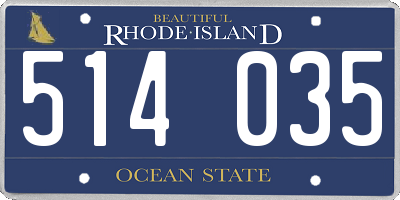 RI license plate 514035