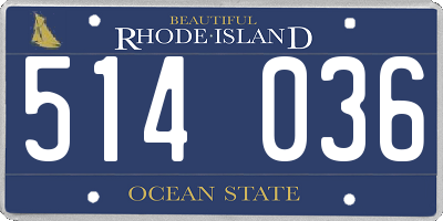 RI license plate 514036