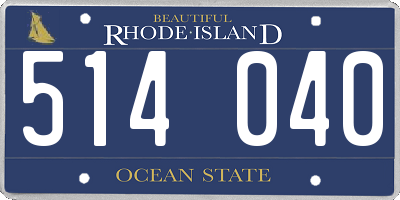 RI license plate 514040