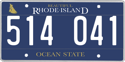 RI license plate 514041