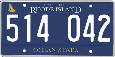 RI license plate 514042