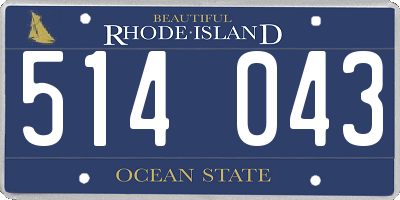 RI license plate 514043