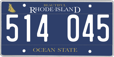 RI license plate 514045
