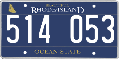 RI license plate 514053