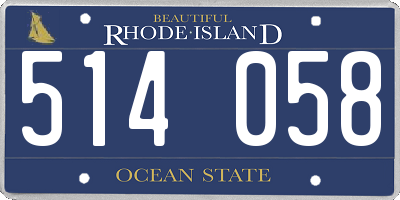 RI license plate 514058