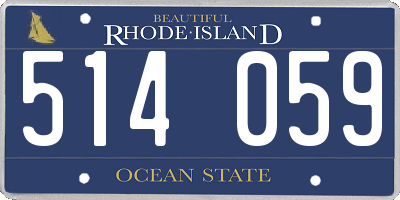 RI license plate 514059