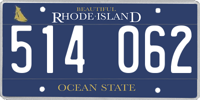 RI license plate 514062