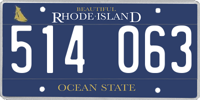 RI license plate 514063