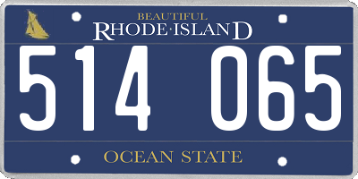 RI license plate 514065
