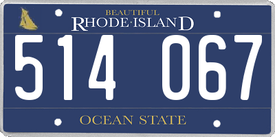 RI license plate 514067
