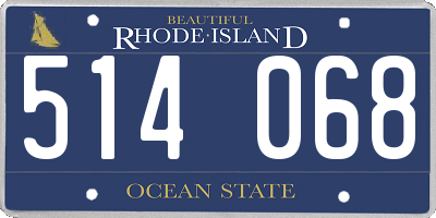 RI license plate 514068