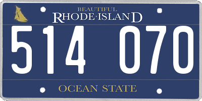 RI license plate 514070