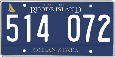 RI license plate 514072