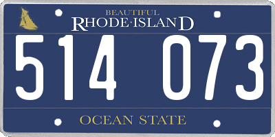 RI license plate 514073