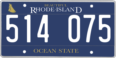 RI license plate 514075