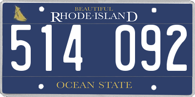 RI license plate 514092