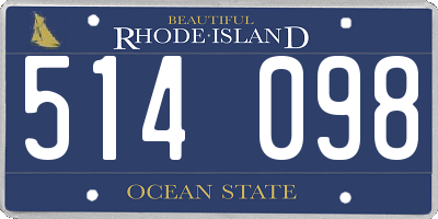 RI license plate 514098
