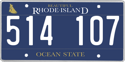 RI license plate 514107