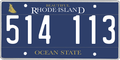 RI license plate 514113