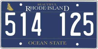 RI license plate 514125