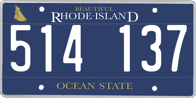 RI license plate 514137