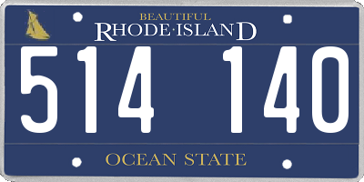 RI license plate 514140