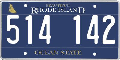 RI license plate 514142