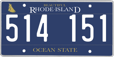 RI license plate 514151