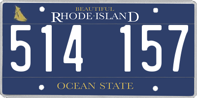 RI license plate 514157