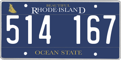RI license plate 514167