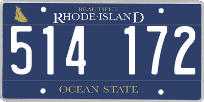 RI license plate 514172