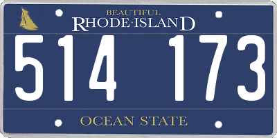RI license plate 514173