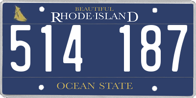 RI license plate 514187