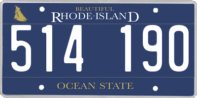 RI license plate 514190