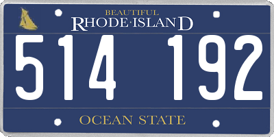 RI license plate 514192