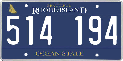 RI license plate 514194