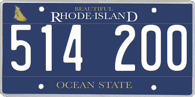 RI license plate 514200
