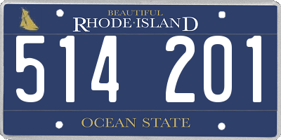 RI license plate 514201