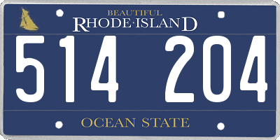RI license plate 514204