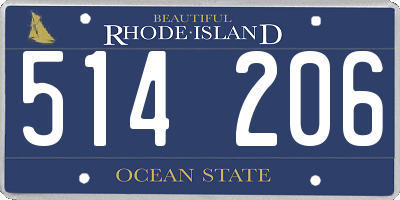 RI license plate 514206