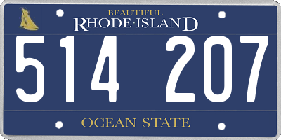 RI license plate 514207