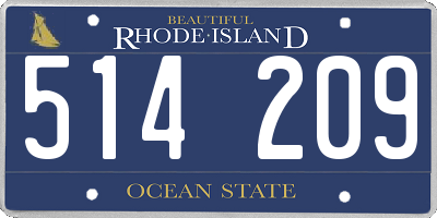 RI license plate 514209