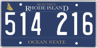 RI license plate 514216