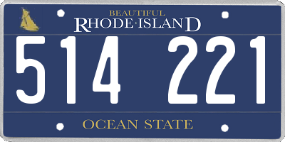 RI license plate 514221