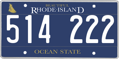 RI license plate 514222