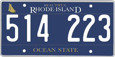 RI license plate 514223