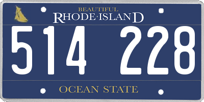 RI license plate 514228