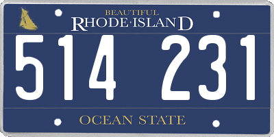RI license plate 514231